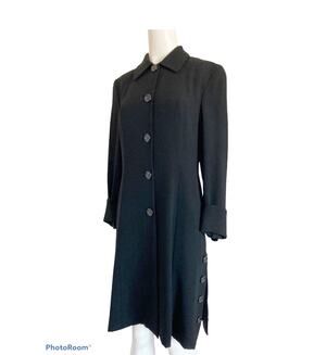 Vintage 90s Zelda Long Black Duster Jacket Coat SteamPunk 10 Large L